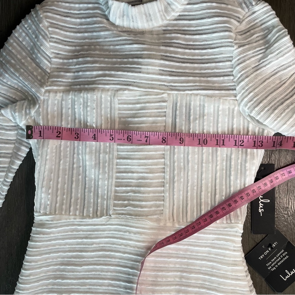 NWT Lulu’s For Always White Ruffled Long Sleeve Mini Dress XS - Picture 14 of 16